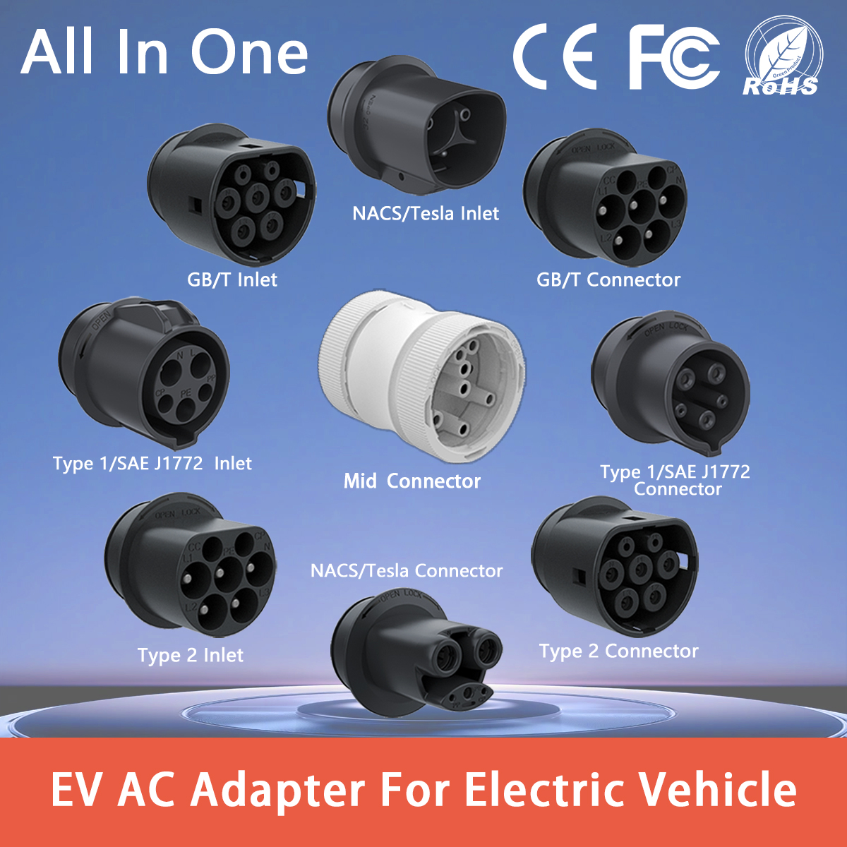 All in one ev charger adapter